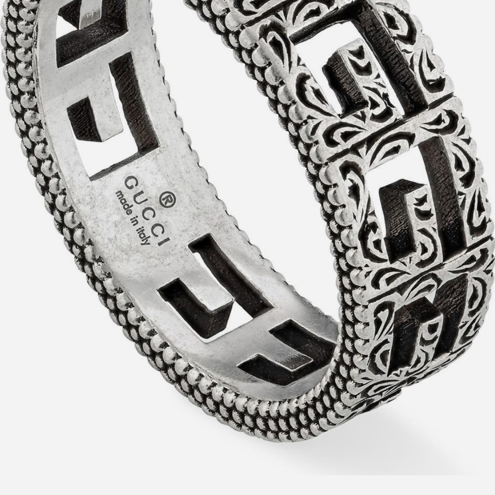 Authentic & iconic Gucci Silver Men's Ring. # 9 - Picture 2 of 7